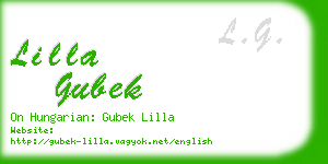 lilla gubek business card